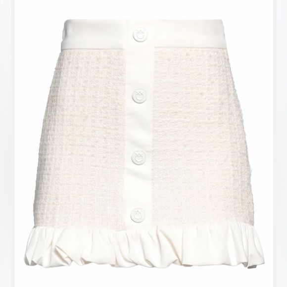 Pinko Cream Skirt Set with Ruffle Accents - Picture 10 of 11